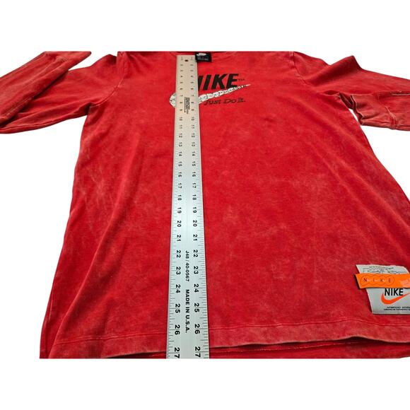 Nike Wash Drip Long Sleeve Shirt University Red DC2724-657 Men's - Picture 7 of 8